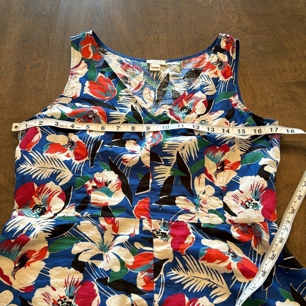 J. Crew Tropical Floral Print Linen Blend Peplum Top Size 6 - Picture 13 of 14